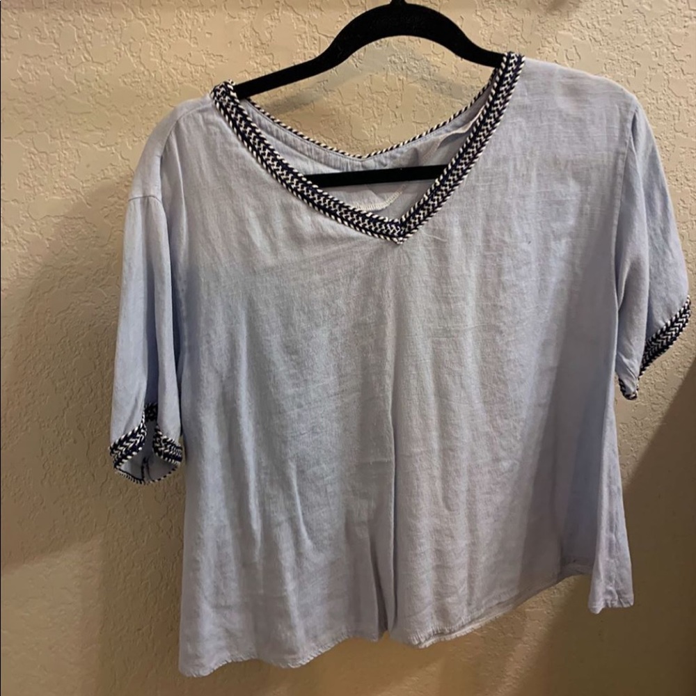 Blue casual cute top